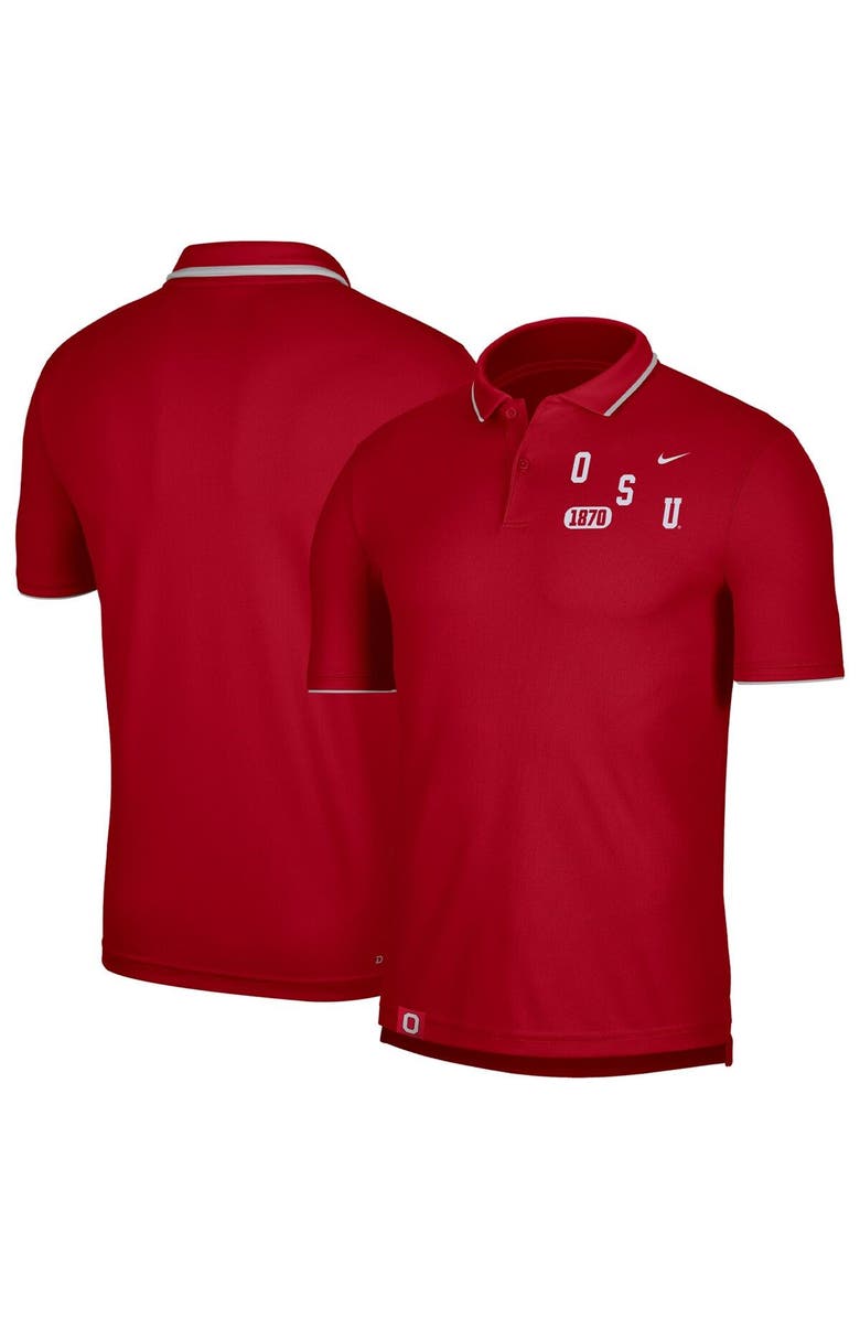 Nike Men's Nike Scarlet Ohio State Buckeyes Wordmark Performance Polo, Main, color, Scarlet