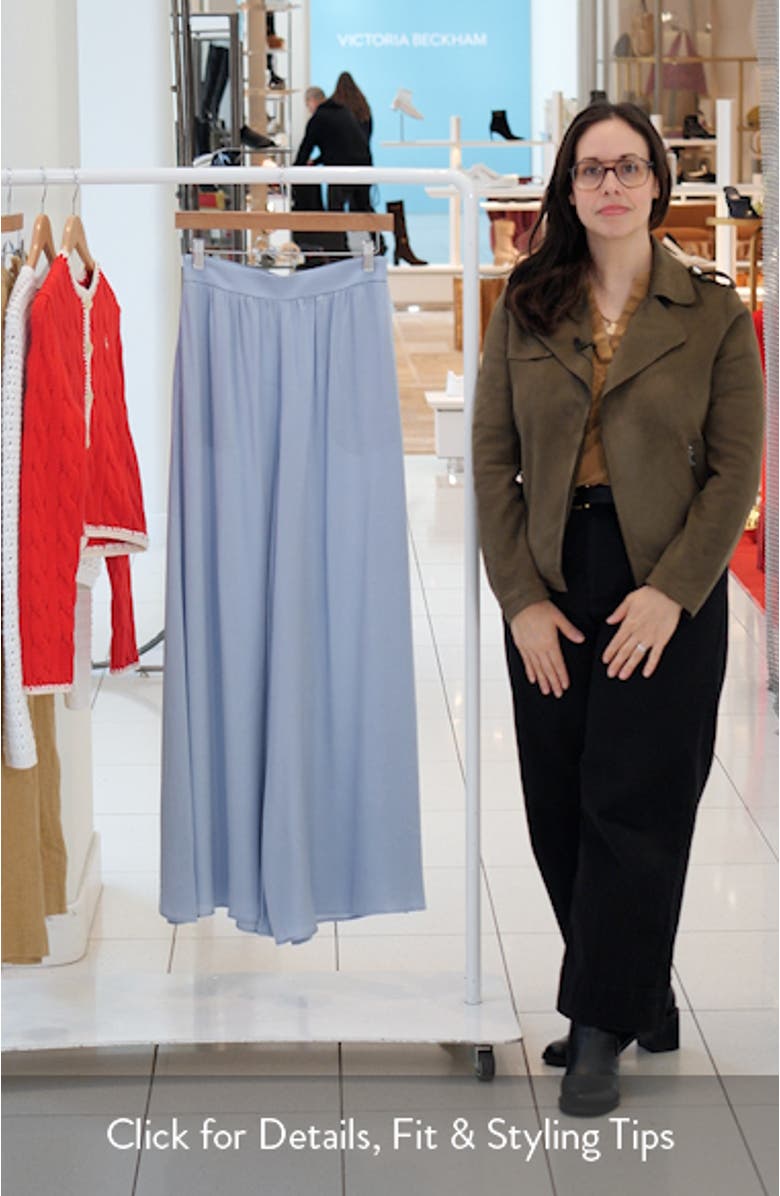 High Waist Satin Wide Leg Pants, sales video thumbnail