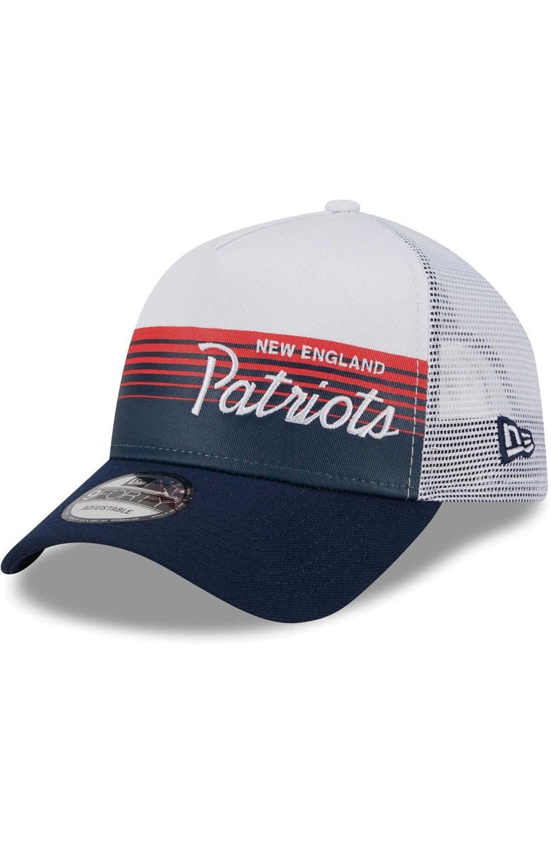 New Era Men's New Era Navy New England Patriots Horizon A-Frame 9FORTY Snapback Hat, Alternate, color,