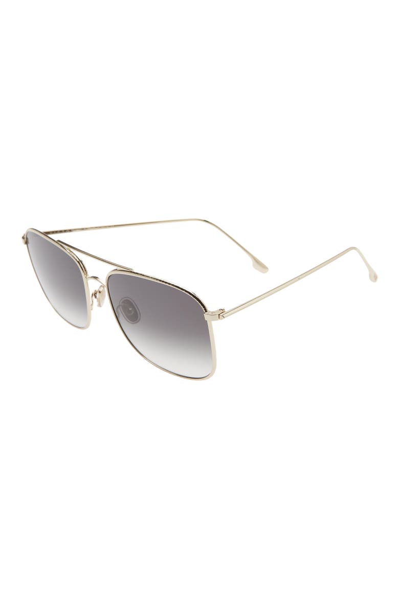 59mm Gradient Square Navigator Sunglasses, Alternate, color, GOLD/ SMOKE