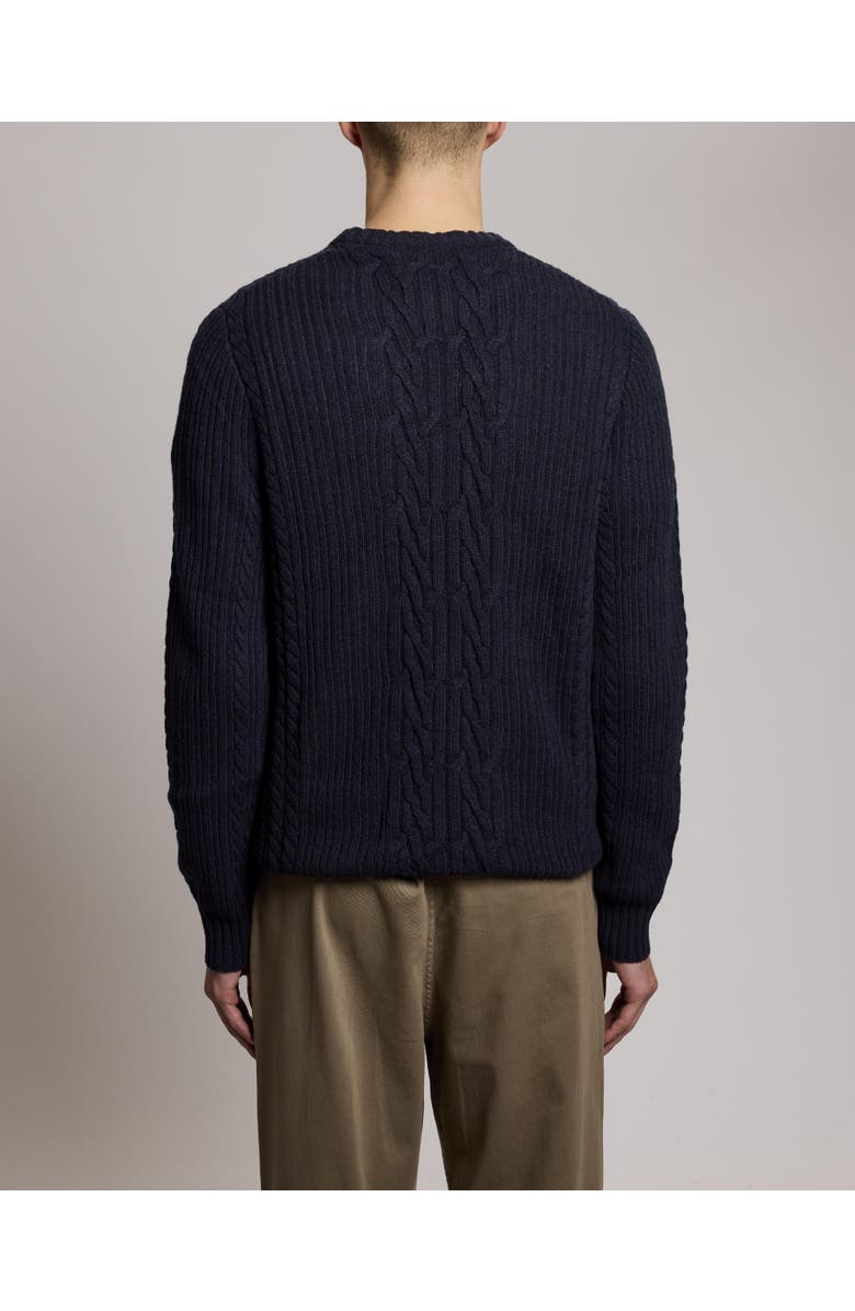 Lyle & Scott Ribbed Cable Knit Long Sleeve Sweater, Alternate, color, Dark Navy Marl