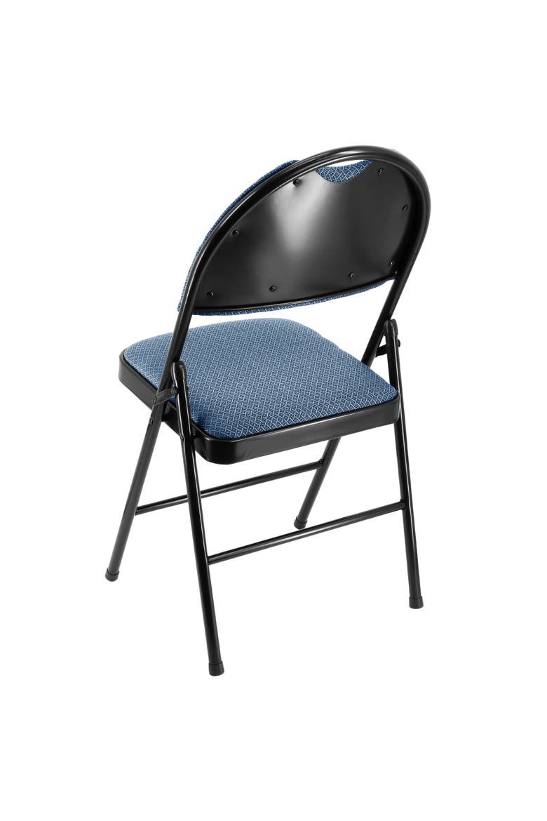 4 Piece Metal Folding Chair with Padded Seats, Alternate, color, Blue
