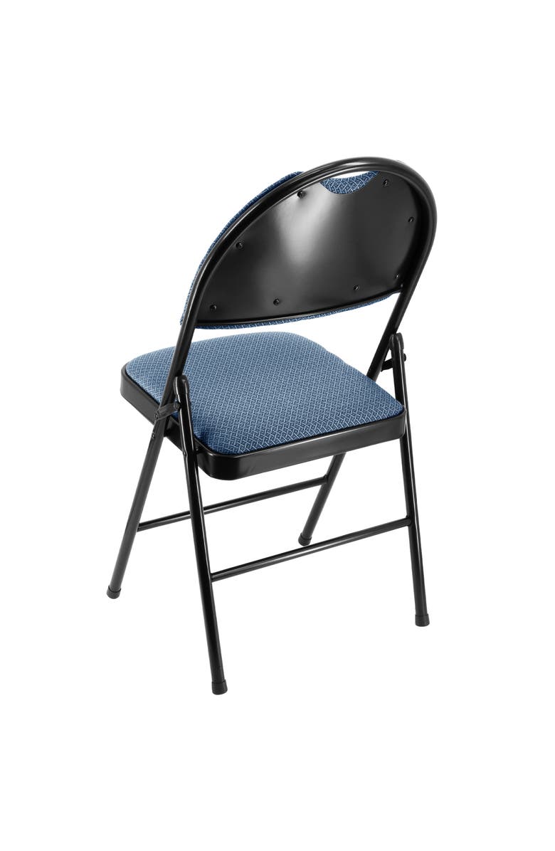 Elama 4 Piece Metal Folding Chair with Padded Seats, Alternate, color, Blue