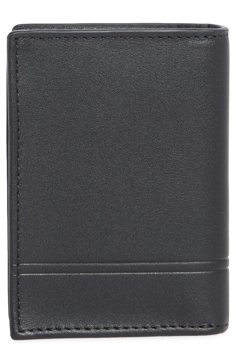 TUMI Leather Card Case, Alternate, color, Black