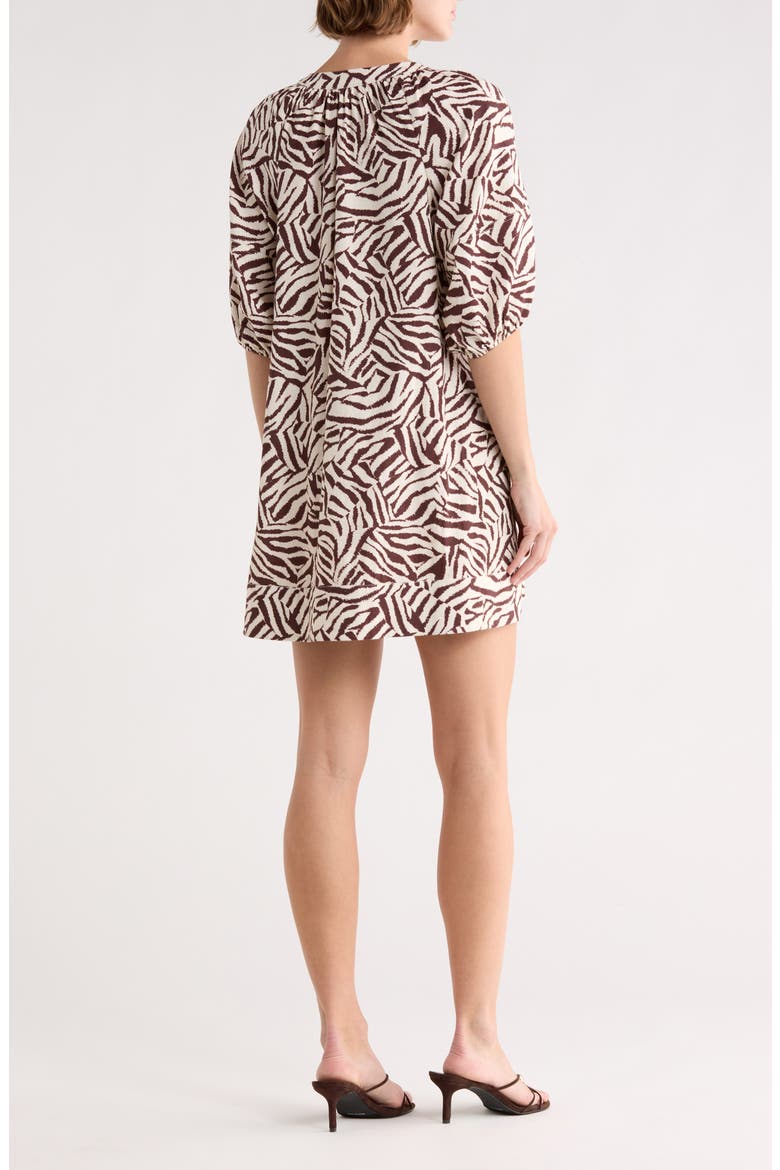 Lace-Up Detail Babydoll Dress, Alternate, color, ZEBRA PRINT