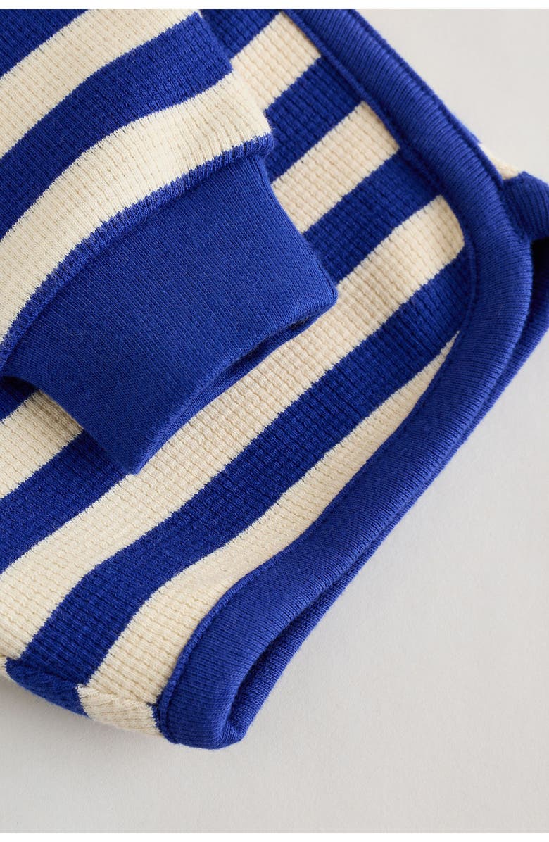 NEXT Stripe Stretch Cotton Thermal Top & Shorts Set, Alternate, color, Blue