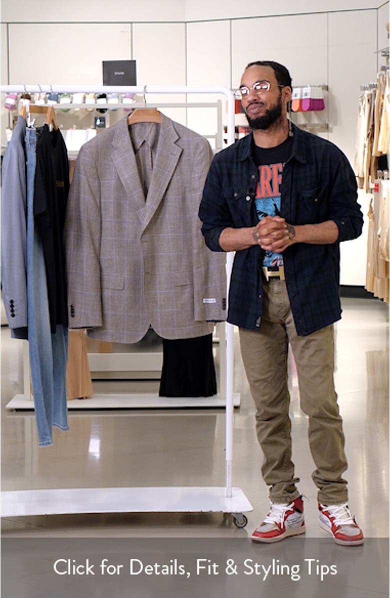 Hyperlight Soft Windowpane Check Linen & Wool Sport Coat, sales video thumbnail