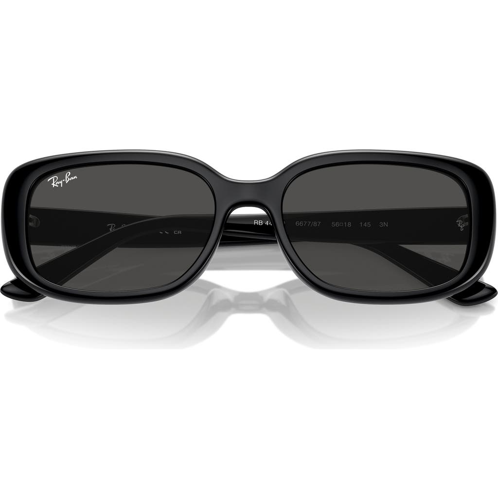 Ray Ban Ray-ban 56mm Pillow Rectangular Sunglasses In Black