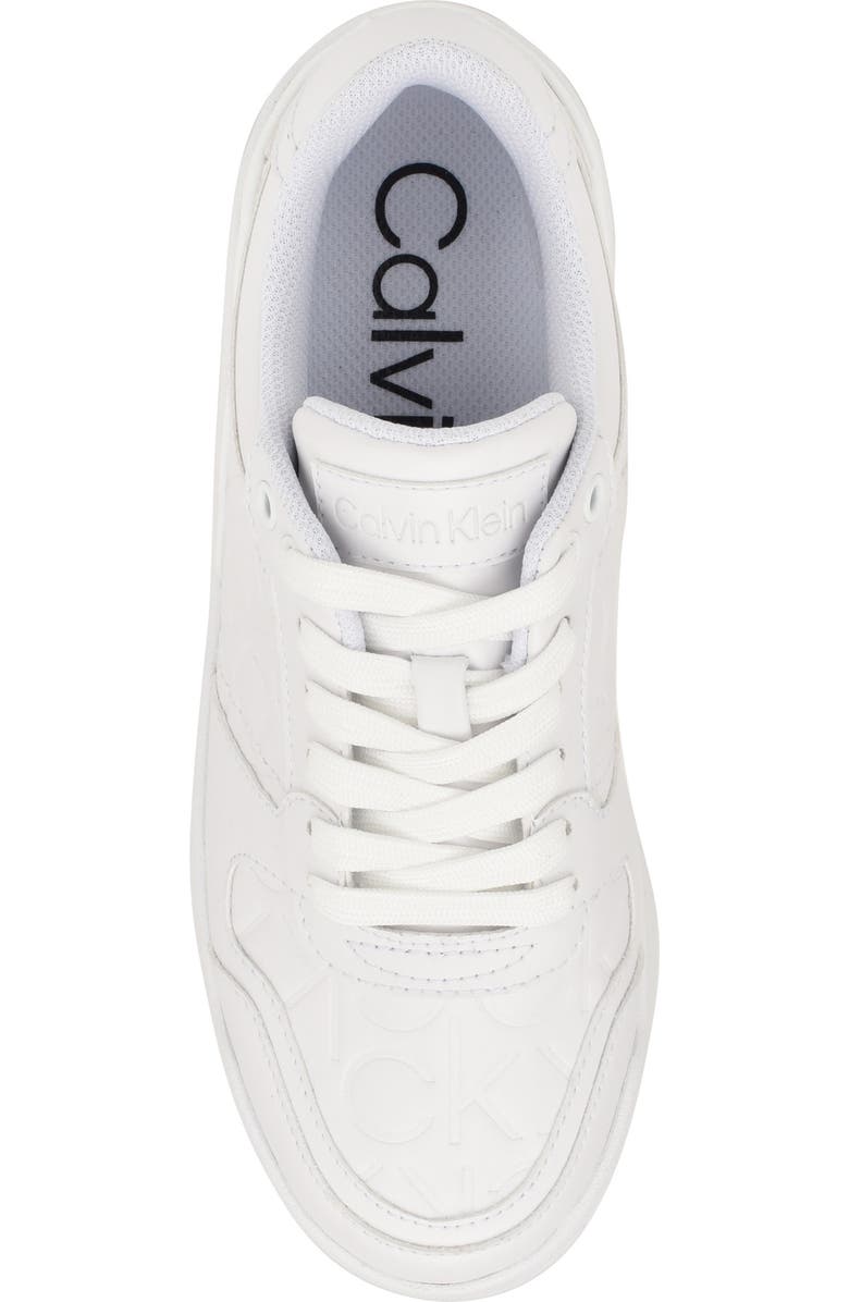 Calvin Klein Carlla Embossed Platform Sneaker, Alternate, color, White