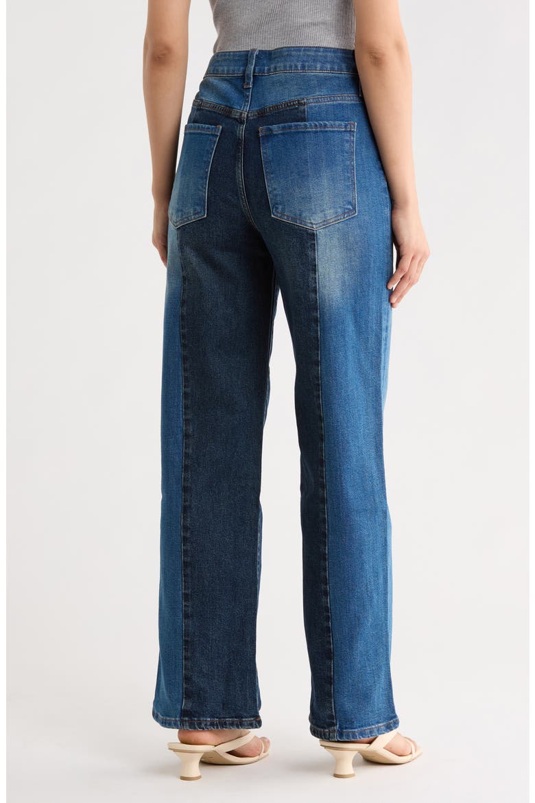 Sienna Colorblock High Waist Wide Leg Jeans, Alternate, color, SILENCE