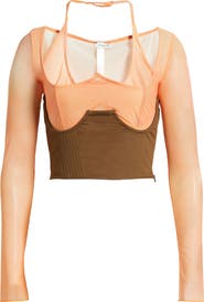 Mistress Rocks Mesh Top & Lace-Up Corset Set