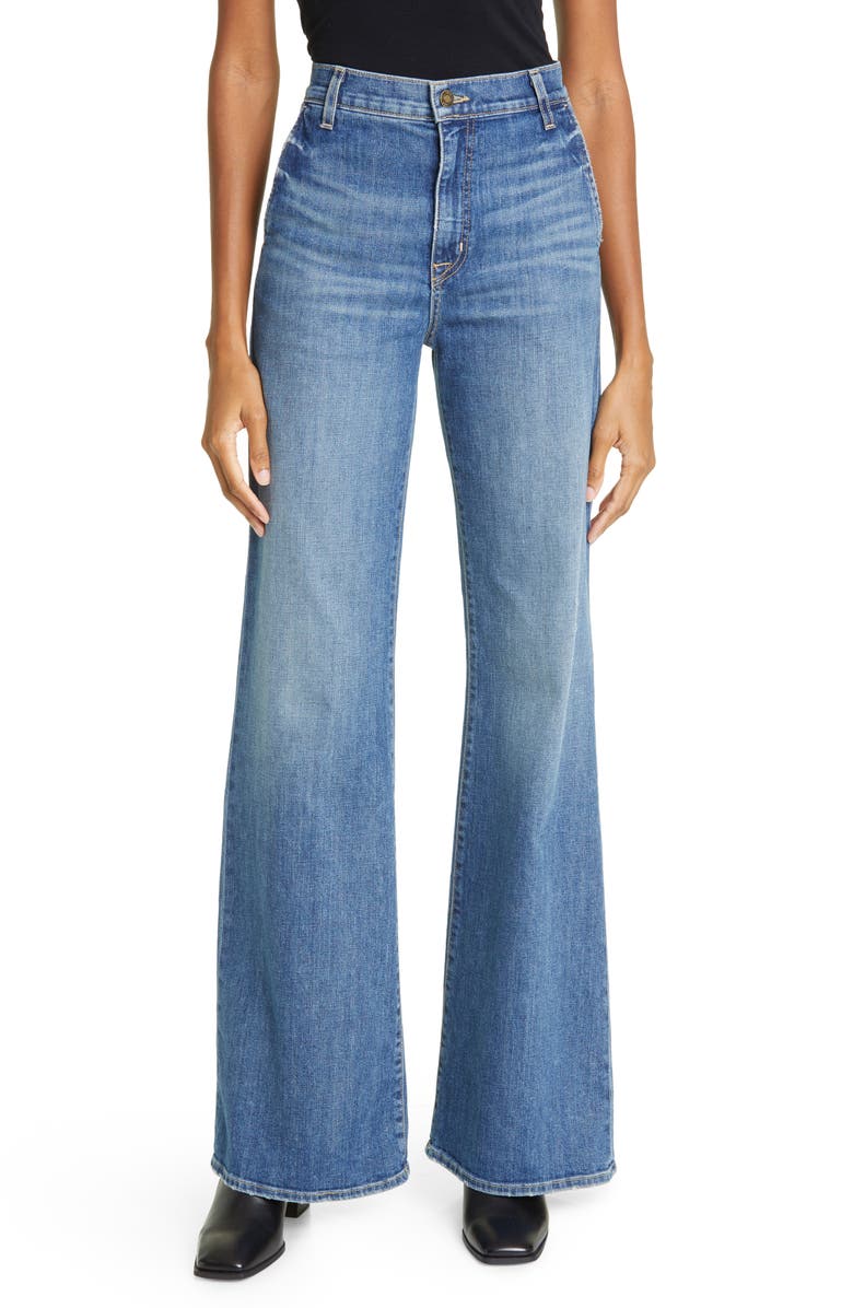 Nili Lotan Anna High Waist Wide Leg Jeans, Main, color, Classic Wash