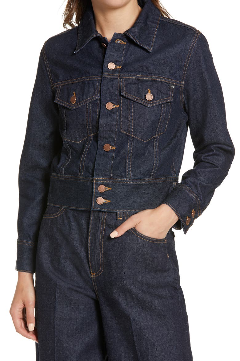 Jemma Dark Wash Denim Jacket, Alternate, color, JURISDICTION