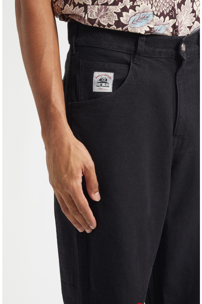 Embroidered Denim Knolly Brook Trousers, Alternate, color, BLACK