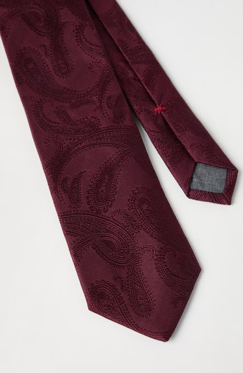 Brunello Cucinelli Silk Tie With Pattern In Burgundy