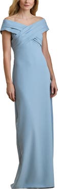 Lauren Ralph Lauren Irene Off the Shoulder Polished Crepe Gown