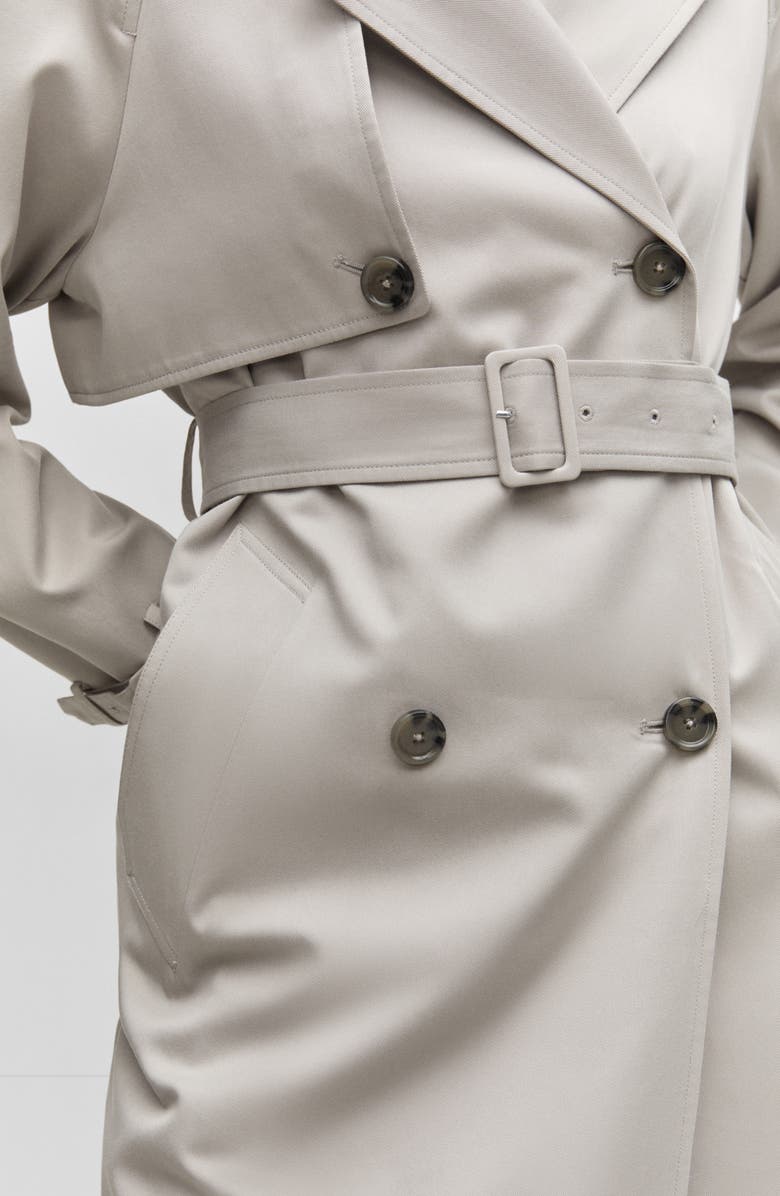 MANGO Belted Water Repellent Trench Coat, Alternate, color, 