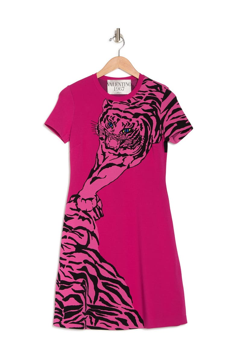 VALENTINO DONNA Printed Short Sleeve Dress, Main, color,