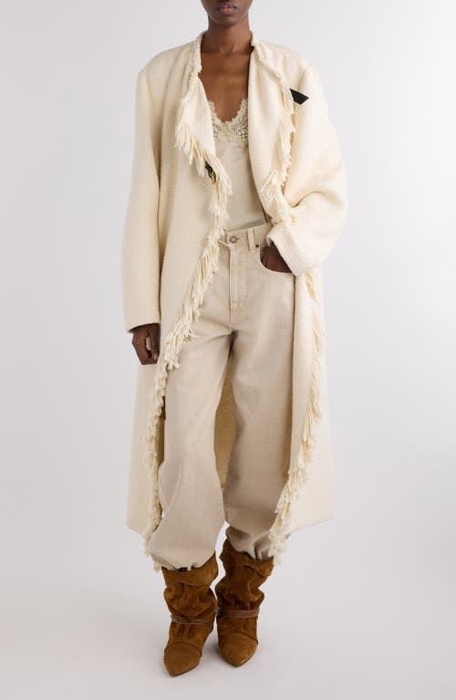 Isabel Marant Greya Bouclé Wrap Coat In Neutral