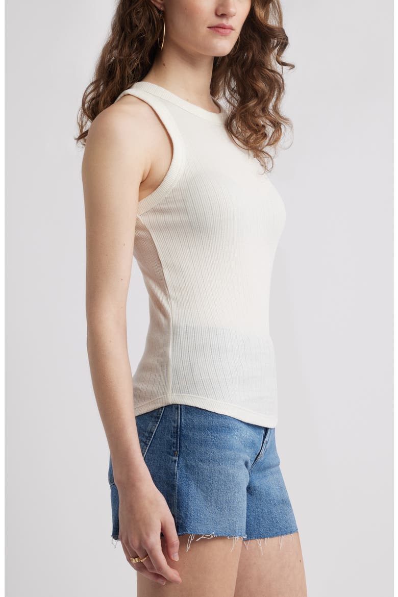 Pointelle Rib Crewneck Tank, Alternate, color, IVORY EGRET