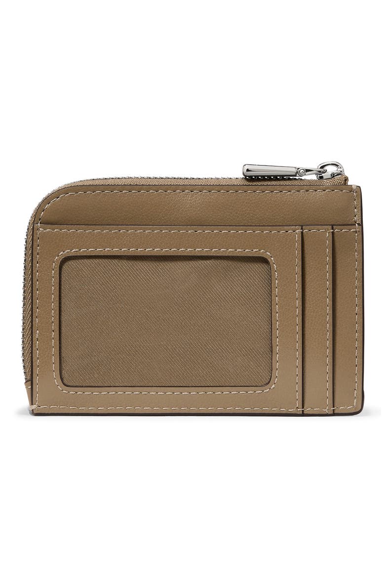 mini smooth leather zip card case, Alternate, color, DRIFTWOOD