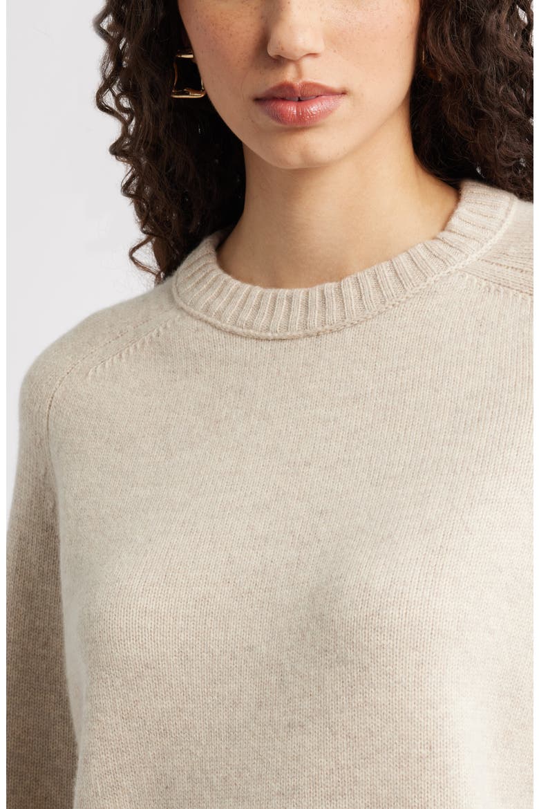Crewneck Wool & Cashmere Sweater, Alternate, color, BEIGE OATMEAL LIT HEATHER
