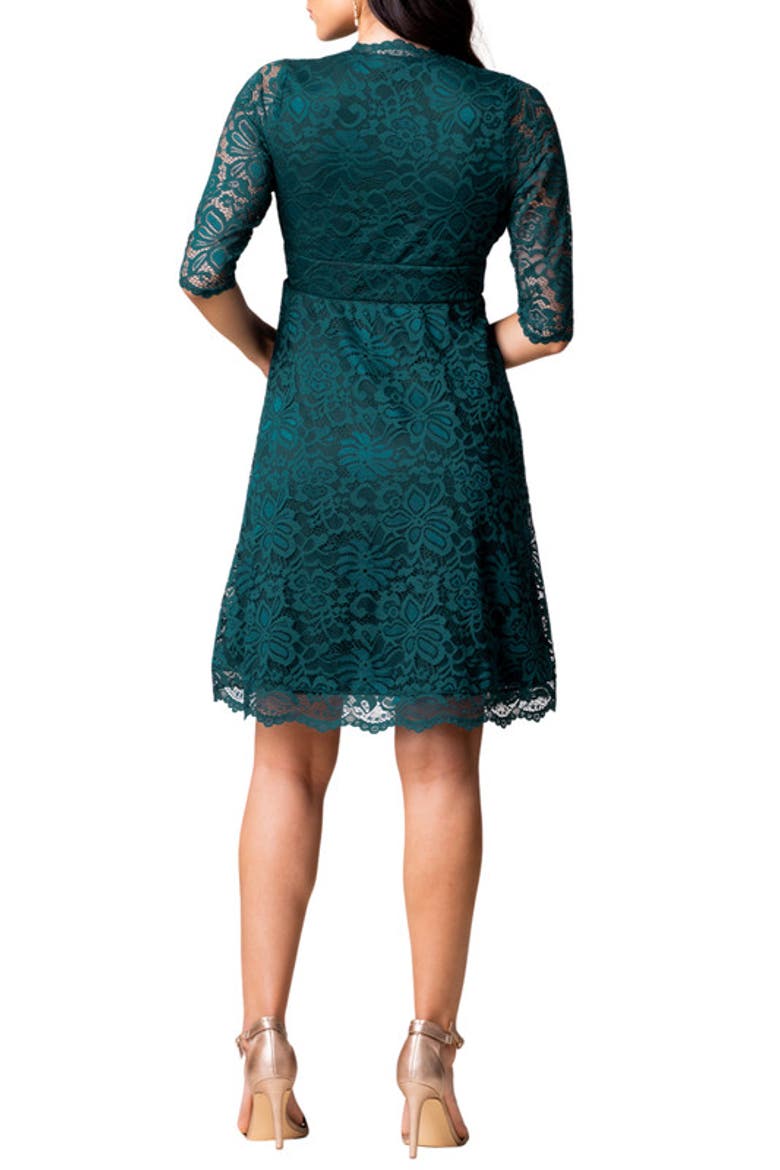 Mademoiselle A-Line Lace Cocktail Dress, Alternate, color, Emerald green