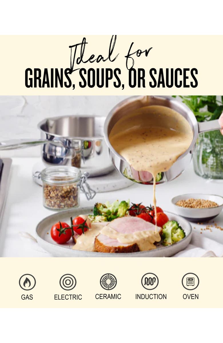 Alva Maestro Stainless Steel Saucepan & Lid, Alternate, color, 2 Qt