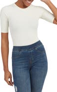 SPANX® Suit Yourself Ribbed Crew Neck Short Sleeve Smoother Bodysuit