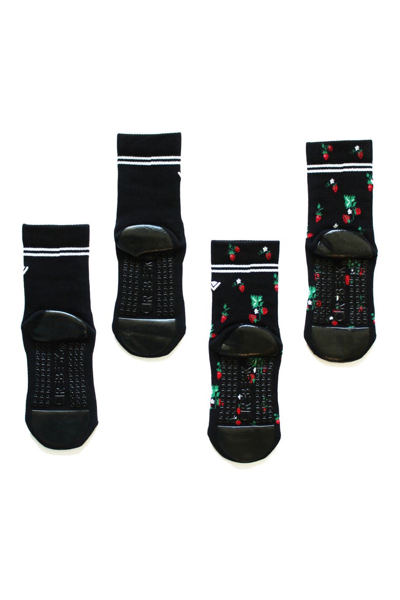 2-Pack Classic Crew Grip Socks, Alternate, color, BLACK MULTI