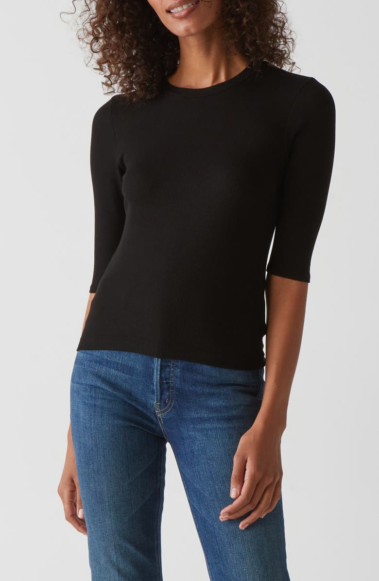Michael Stars Maeve Elbow Sleeve Rib T-Shirt, Main, color,
