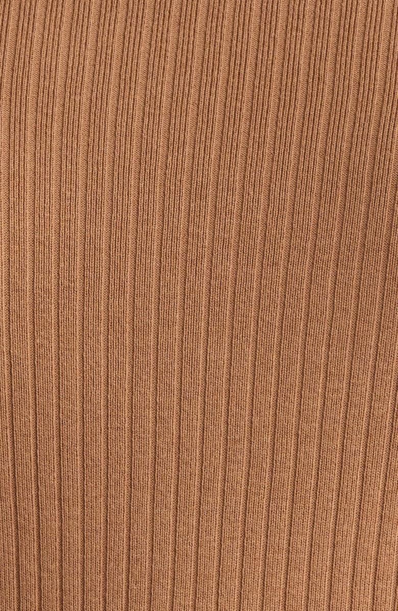 Jones New York Sutton Mock Neck Long Sleeve Cotton Blend Sweater, Alternate, color, Caramel