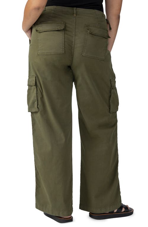 Sanctuary Reissue Wide Leg Cargo Pants In Mossy Green