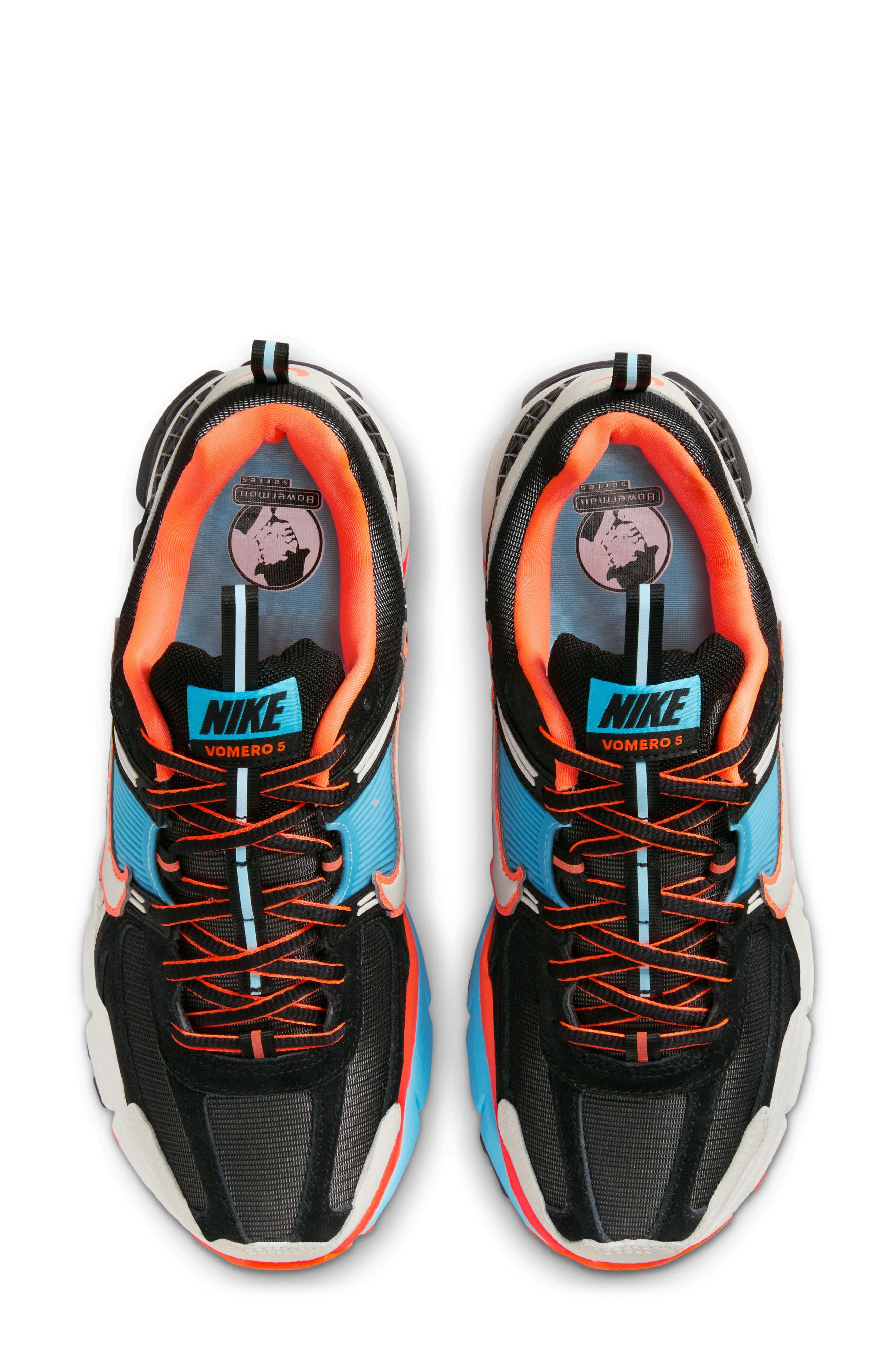 Zoom Vomero 5 PRM Sneaker, Alternate, color, BLACK/ BONE/ BLUE/ ORANGE
