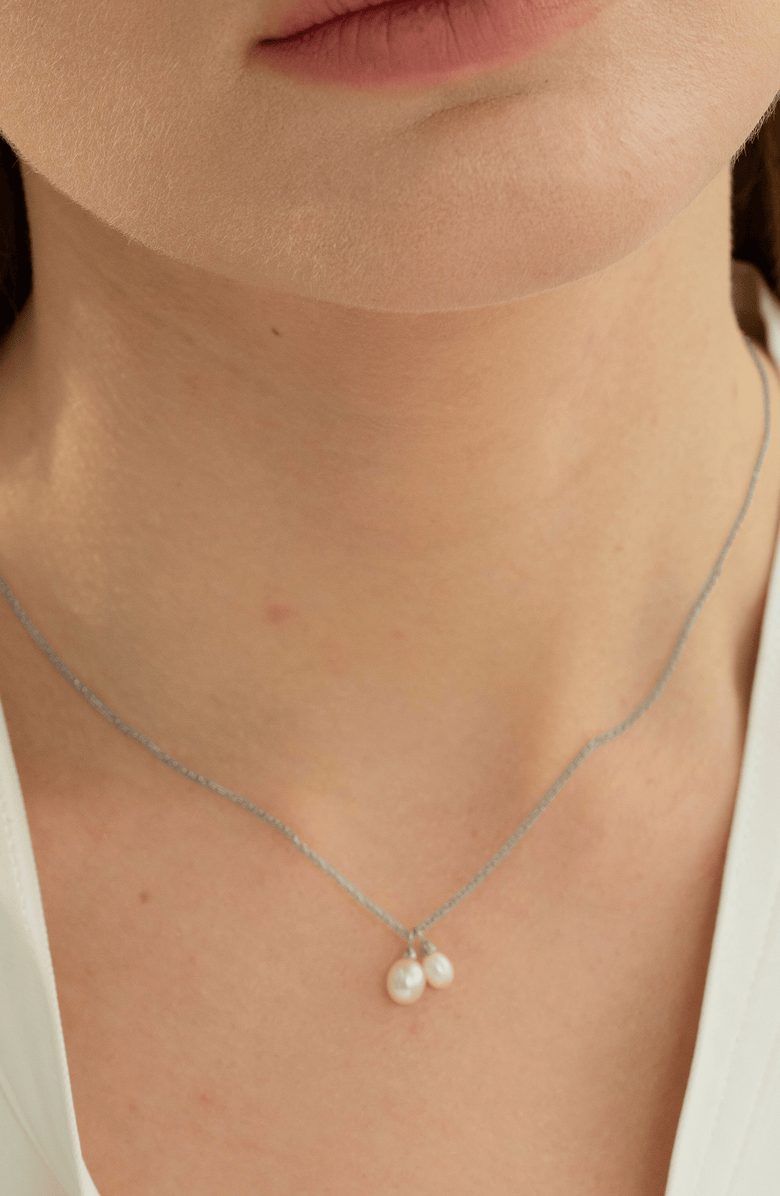 Bearfruit Jewelry 18k Gold Plated Sterling Silver Maisie Pearl Pendant Necklace Holiday Gift Idea, Alternate, color, Silver