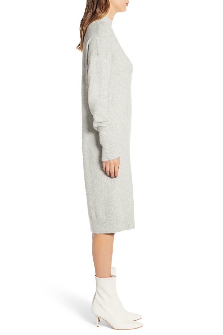 Mock Neck Sweater Dress, Alternate, color, GREY PEARL HEATHER