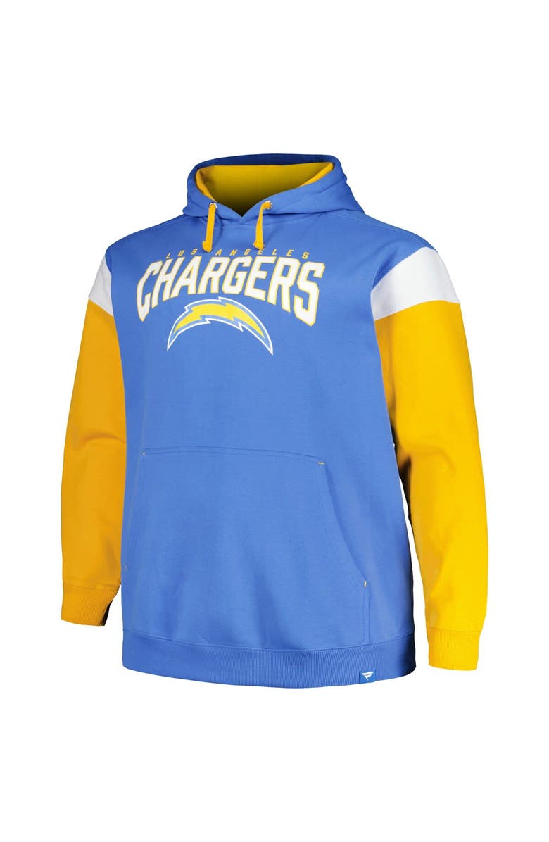 PROFILE Men's Profile Powder Blue Los Angeles Chargers Big & Tall Trench Battle Pullover Hoodie, Alternate, color,