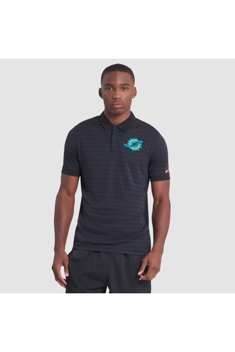 Men's Nike  Pitch Blue Miami Dolphins 2025 Rivalries Collection Sideline Victory Striped Dri-FIT Polo, Main, color, Navy