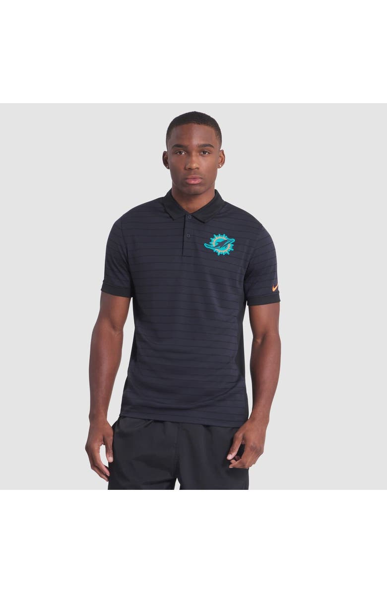 Nike Men's Nike  Pitch Blue Miami Dolphins 2025 Rivalries Collection Sideline Victory Striped Dri-FIT Polo, Main, color, Navy