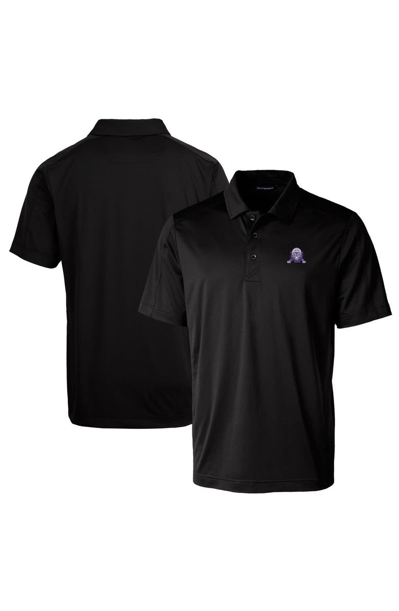 Cutter & Buck Men's Cutter & Buck Black Northwestern Wildcats Team Logo Big & Tall Prospect Textured Stretch Polo, Main, color, 