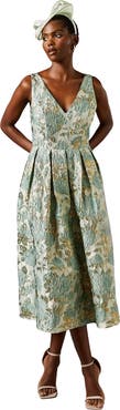 Coast V-Neck Jacquard Midi Dress