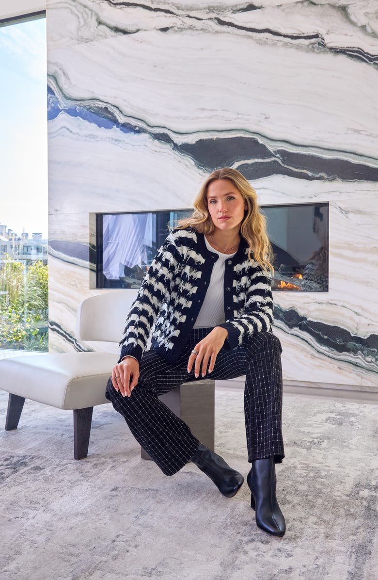 Liverpool Los Angeles Pearl Windowpane Check Pull-On Flare Pants, Alternate, color, 