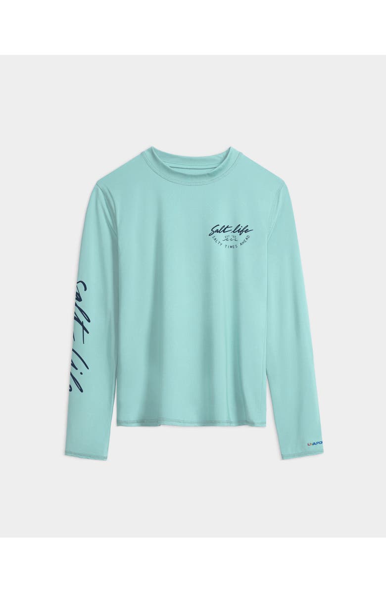 Salt Life Escape to Paradise Performance Long Sleeve Tee, Main, color, Lt Aruba Heather