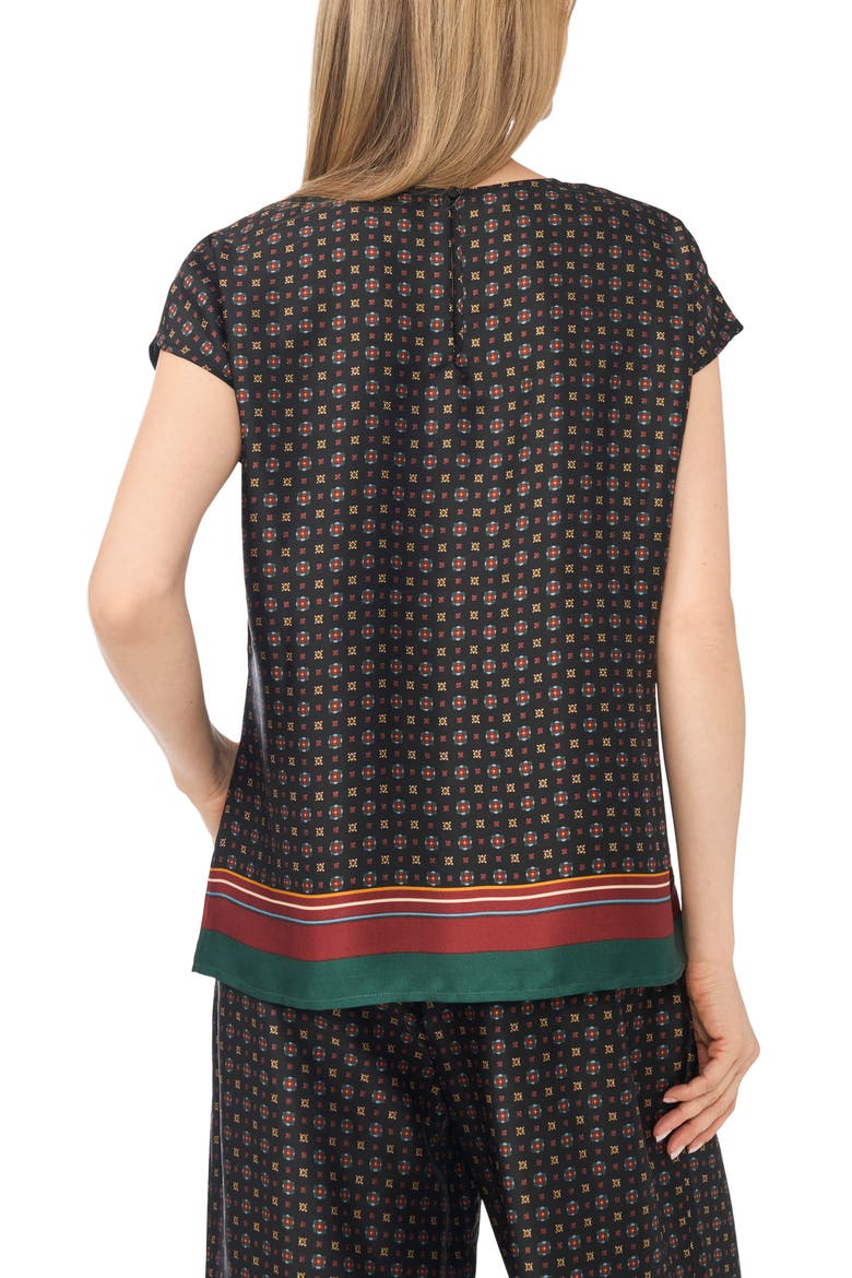 Border Print Shell, Alternate, color, RICH BLACK 060