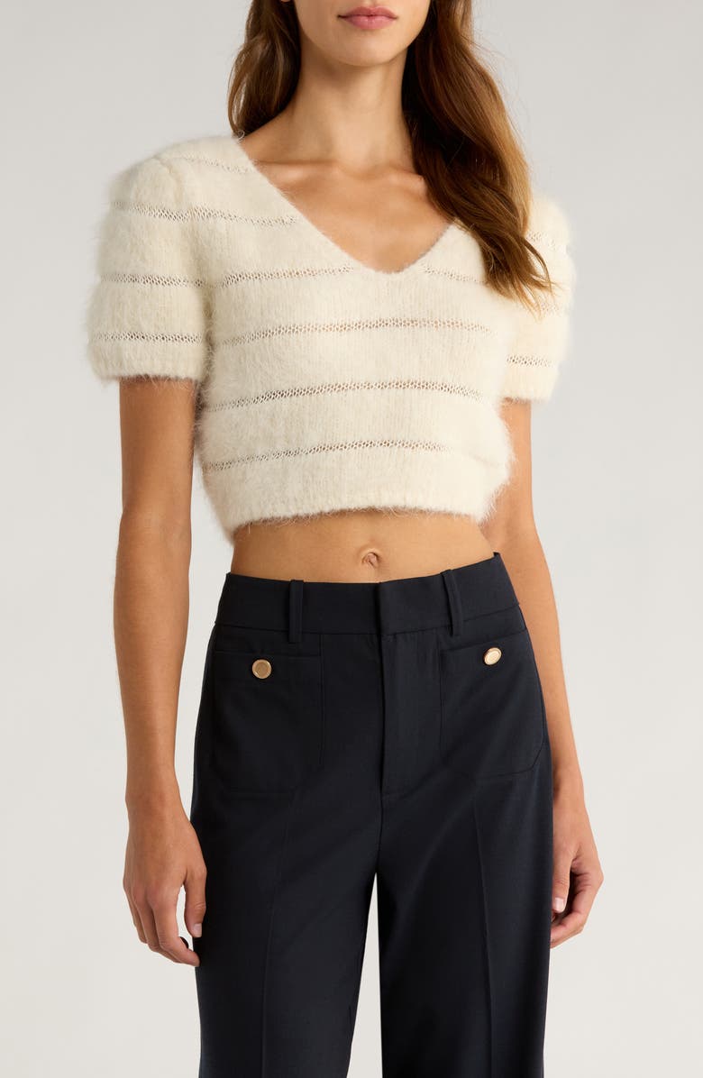FRAME The Cloud Crop Sweater, Main, color, Cream