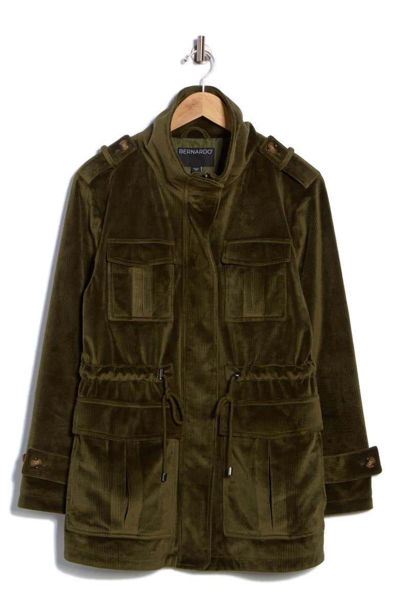 Bernardo Corduroy Jacket, Alternate, color, Olive