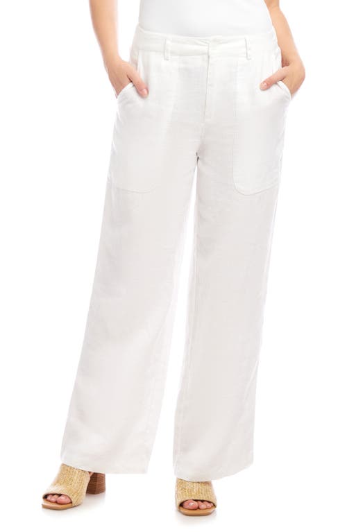 Karen Kane Patch Pocket Wide Leg Linen Pants