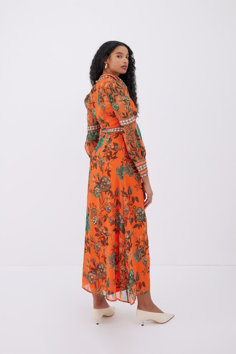 Floral Orange Dress, Alternate, color, Orange