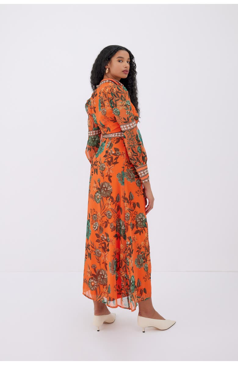 RAISHMA Floral Orange Dress, Alternate, color, Orange