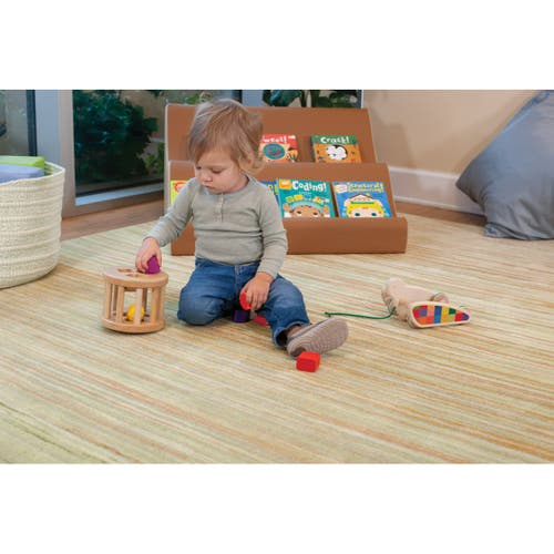 Kaplan Early Learning Company Sense Of Place Nature's Stripes Carpet In Green